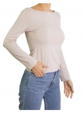 Maglia con scollo a barca tinta unita 